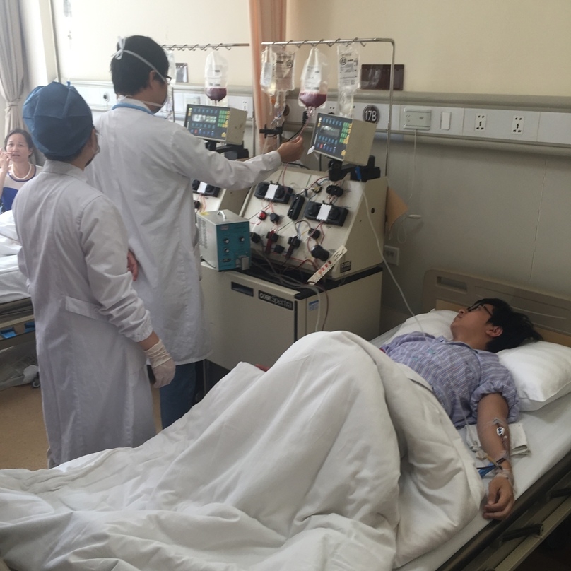 孫嘉元同學在上海市第一人民醫院造血干細胞采集中心