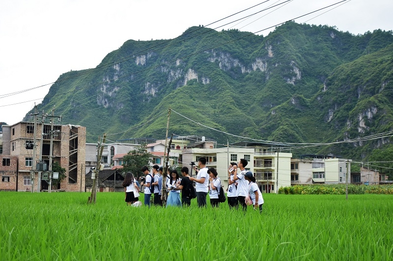 隊員們行走在施秉縣的田間
