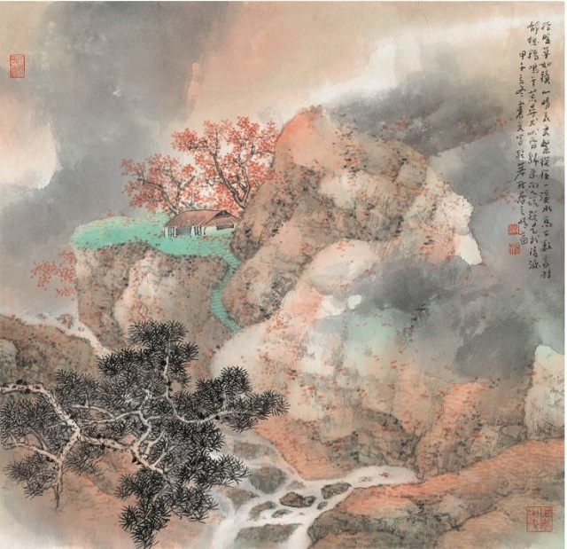 徑暖草如積 山晴花更繁 紙本設(shè)色