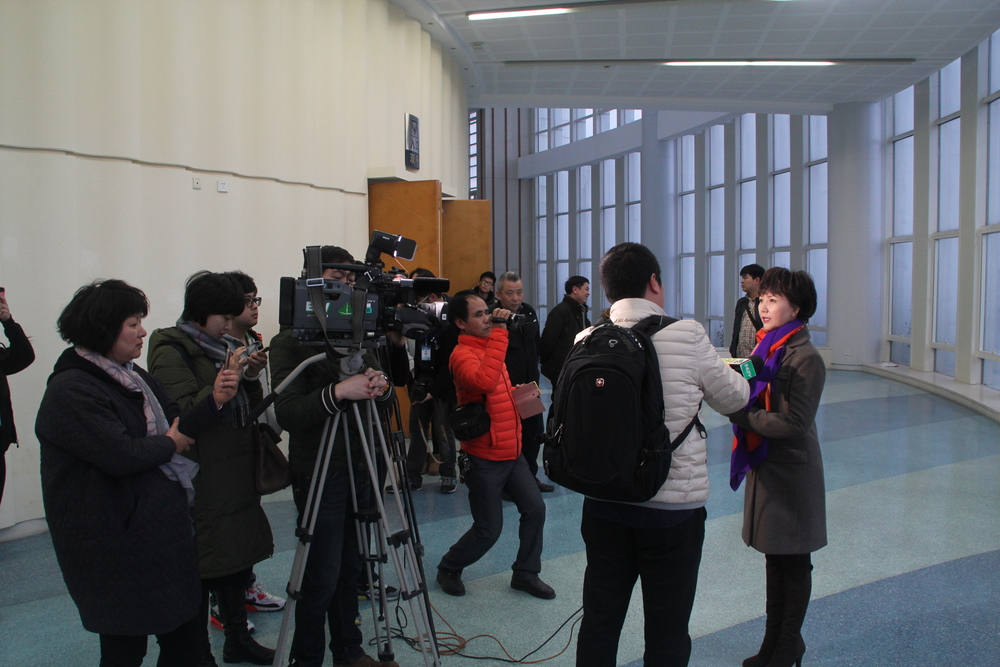 全國政協(xié)委員、上海滬劇院院長茅善玉接受媒體采訪