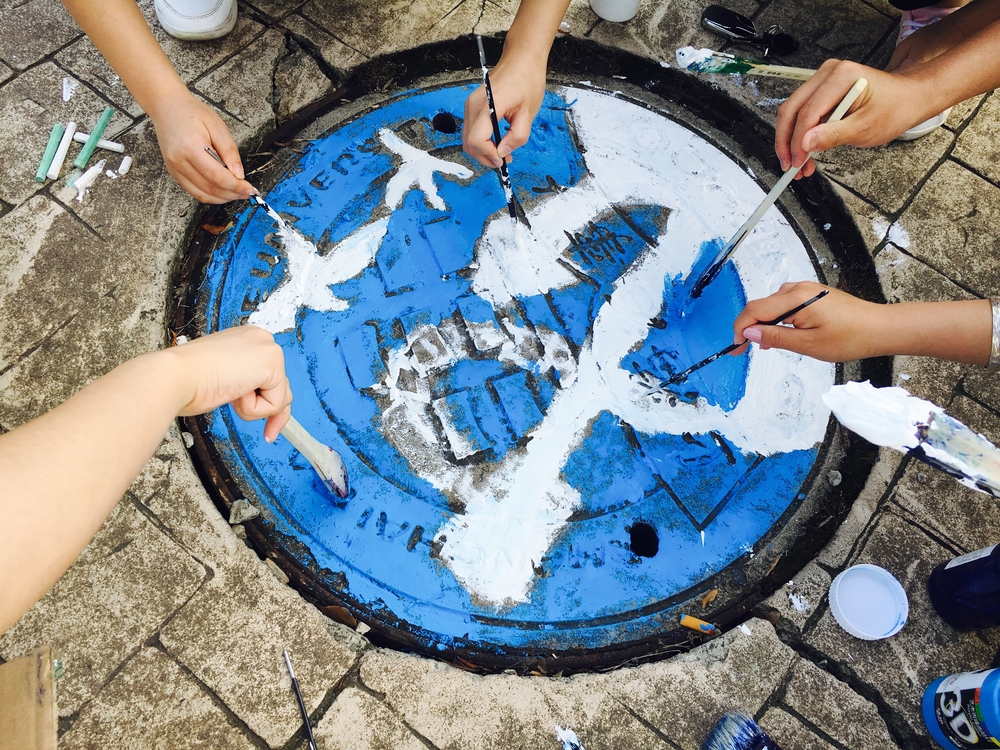 井蓋繪畫涂鴉展示