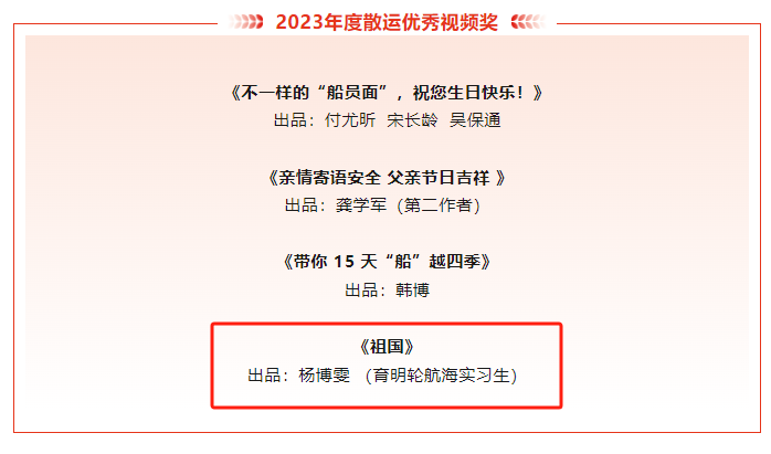 商船學(xué)生制作視頻獲獎(jiǎng)